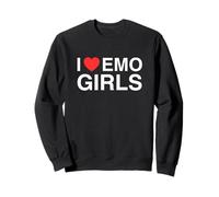 I Love Heart Emo Girls Funny Unhinged Gen Z Meme Goth Humour Sweatshirt