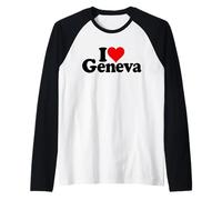 I Love Heart Genève Suisse Manche Raglan