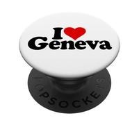 I Love Heart Genève Suisse PopSockets PopGrip Adhésif