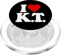 I Love Heart K.T. KT K T Initiales Monogramme Nom Nickname PopSockets PopGrip pour MagSafe