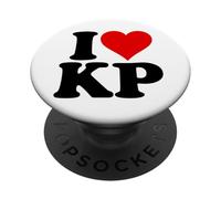 I Love Heart KP K.P. K P Initials Monogramme NOM PopSockets PopGrip Adhésif