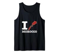 I Love (Heart) Maroc Carte Drapeau Silhouette Débardeur