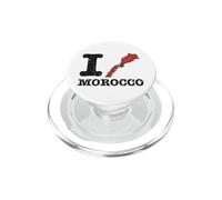I Love (Heart) Maroc Carte Drapeau Silhouette PopSockets PopGrip pour MagSafe