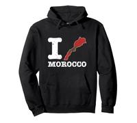 I Love (Heart) Maroc Carte Drapeau Silhouette Sweat à Capuche