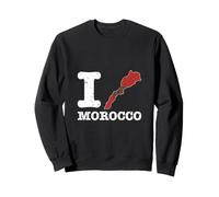 I Love (Heart) Maroc Carte Drapeau Silhouette Sweatshirt