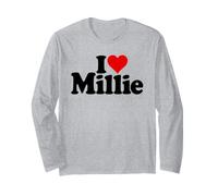 I Love Heart Millie Mildred NOM sur Un T-Shirt Manche Longue