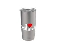 I LOVE HEART MUNICH BAVARIA ALLEMAGNE Gobelet isotherme en acier inoxydable double paroi