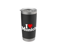 I LOVE HEART MUNICH BAVARIA ALLEMAGNE Gobelet isotherme en acier inoxydable double paroi