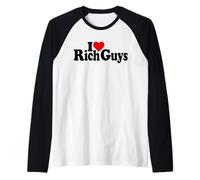 I Love Heart Rich Guys Homme Sucre Dads Manche Raglan