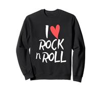 I Love Heart Rock N Roll Musique pour garçons et Filles Fans de Rock Sweatshirt