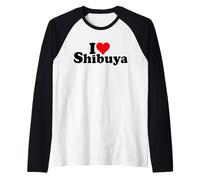I Love Heart Shibuya Tokyo Japon Manche Raglan