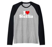 I Love Heart Sicilia Sicilia Italie Manche Raglan