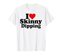 I Love Heart Skinny Dipping Naked in The Nude T-Shirt