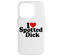 I Love Heart Spotted Dick Anglais Dessert Coque pour iPhone 14 Pro