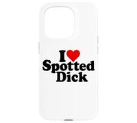 I Love Heart Spotted Dick Anglais Dessert Coque pour iPhone 15 Pro