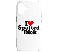 I Love Heart Spotted Dick Anglais Dessert Coque pour iPhone 16