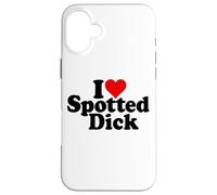 I Love Heart Spotted Dick Anglais Dessert Coque pour iPhone 16 Plus