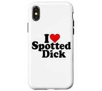I Love Heart Spotted Dick Anglais Dessert Coque pour iPhone X/XS