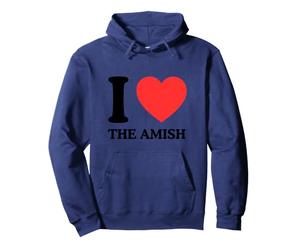 I Love Heart The Amish Funny Rural Farm - Joke Meme Sweat à Capuche