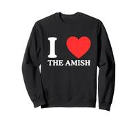 I Love Heart The Amish Funny Rural Farm - Joke Meme Sweatshirt