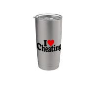 I LOVE HEART TRICHE DECEPTION DISHONESTY Gobelet isotherme en acier inoxydable double paroi