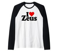 I Love Heart ZEUS NOM sur Un T-Shirt Manche Raglan