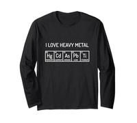 I Love Heavy Metal Funny Science Chimie Nerd Hard Core Manche Longue