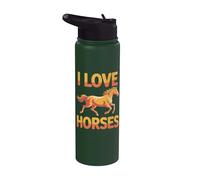 I Love Horses Galop Passion Style Stainless Steel Insulated Water Bottle