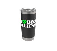 I Love Hot Aliens Drôle Extraterrestre SciFi ET Space UFO Gobelet isotherme en acier inoxydable double paroi