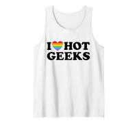 I Love Hot Geeks Cute Funny Pride Gamer Book Nerd Fandom Fan Débardeur