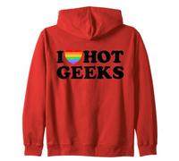 I Love Hot Geeks Cute Funny Pride Gamer Book Nerd Fandom Fan Sweat à Capuche