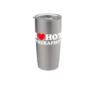 I Love Hot Therapists Funny Therapy Travailleur de travail Psychologue Gobelet isotherme en acier inoxydable double paroi