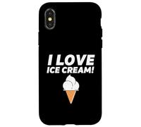 I Love Ice Cream Party Outfit Vanilla Soft Serve Gelato Cone Coque pour iPhone X/XS