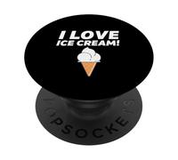 I Love Ice Cream Party Outfit Vanilla Soft Serve Gelato Cone PopSockets PopGrip Adhésif