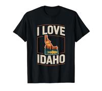 I Love Idaho State Forest Enthusiast T-Shirt Graphique avec Valeur, Homme, Noir, S