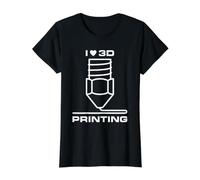 I Love Impression 3D Imprimantes 3D Nerds Fabrication Additive T-Shirt Graphique avec Valeur, Femme, Noir, XS