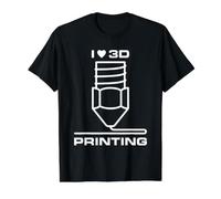 I Love Impression 3D Imprimantes 3D Nerds Fabrication Additive T-Shirt Graphique avec Valeur, Homme, Noir, L