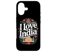 I Love India Taj Mahal Art Floral Inde Coque pour iPhone 17