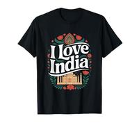 I Love India Taj Mahal Art floral Inde T-Shirt
