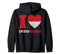 I Love Indonesia avec détails rouges et blancs Sweat à Capuche