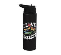 I Love Insects Collection d'insectes colorés Stainless Steel Insulated Water Bottle