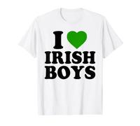 I Love Irish Boys Trèfle Humoristique en Forme de cœur pour la Saint-Patrick T-Shirt Graphique avec Valeur