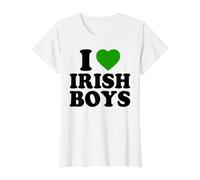 I Love Irish Boys Trèfle Humoristique en Forme de cœur pour la Saint-Patrick T-Shirt Graphique avec Valeur