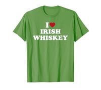 I Love Irish Whisky, I Heart Irish Whiskey Drinking T-Shirt