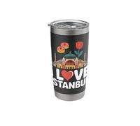 I Love Istanbul Cityscape Tulipes Delight Gobelet isotherme en acier inoxydable double paroi