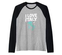 I Love Italy Adventure Enthusiast Carte Manche Raglan