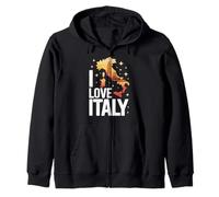 I Love Italy Carte Icônes de Voyage Sweat à Capuche