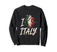 I Love Italy Cœur Anatomique Drapeau Italie Cadeau de Voyage Sweatshirt