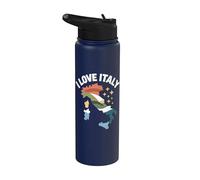 I Love Italy Map Adventure Spirit Stainless Steel Insulated Water Bottle