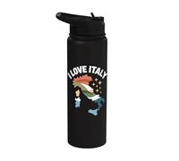 I Love Italy Map Adventure Spirit Stainless Steel Insulated Water Bottle
